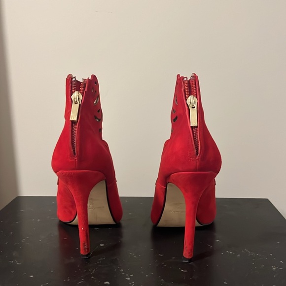 Red Karen Millen open-toed booties, size 37 - Picture 3 of 6